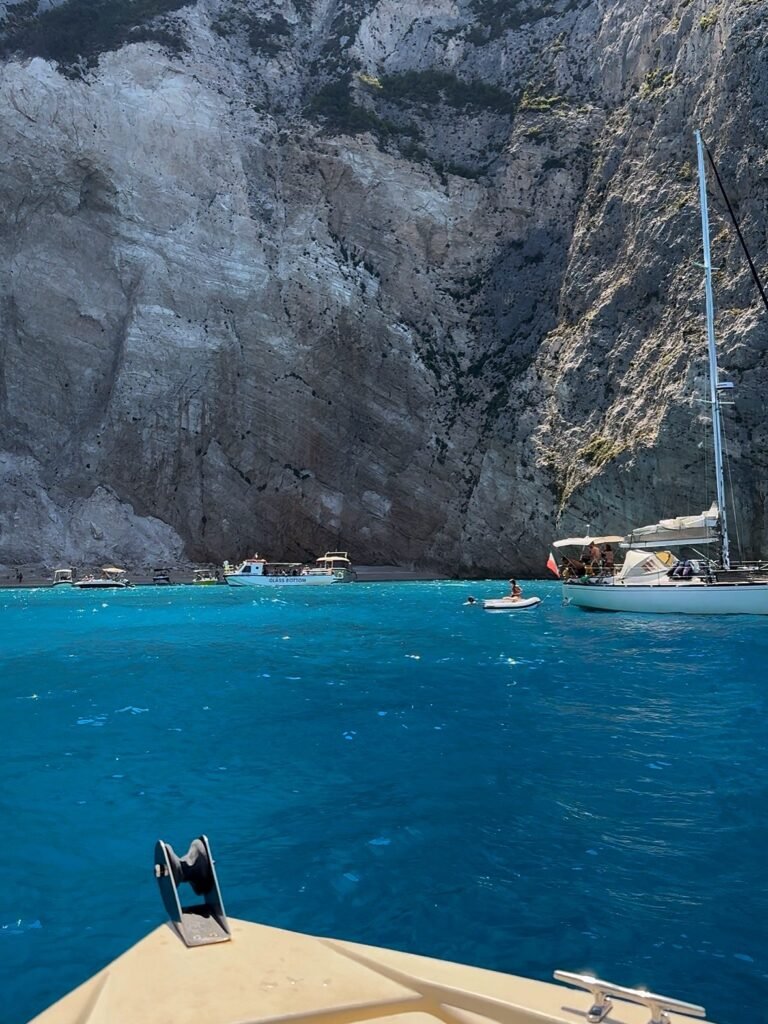 boat hidden beaches zakynthos blue water