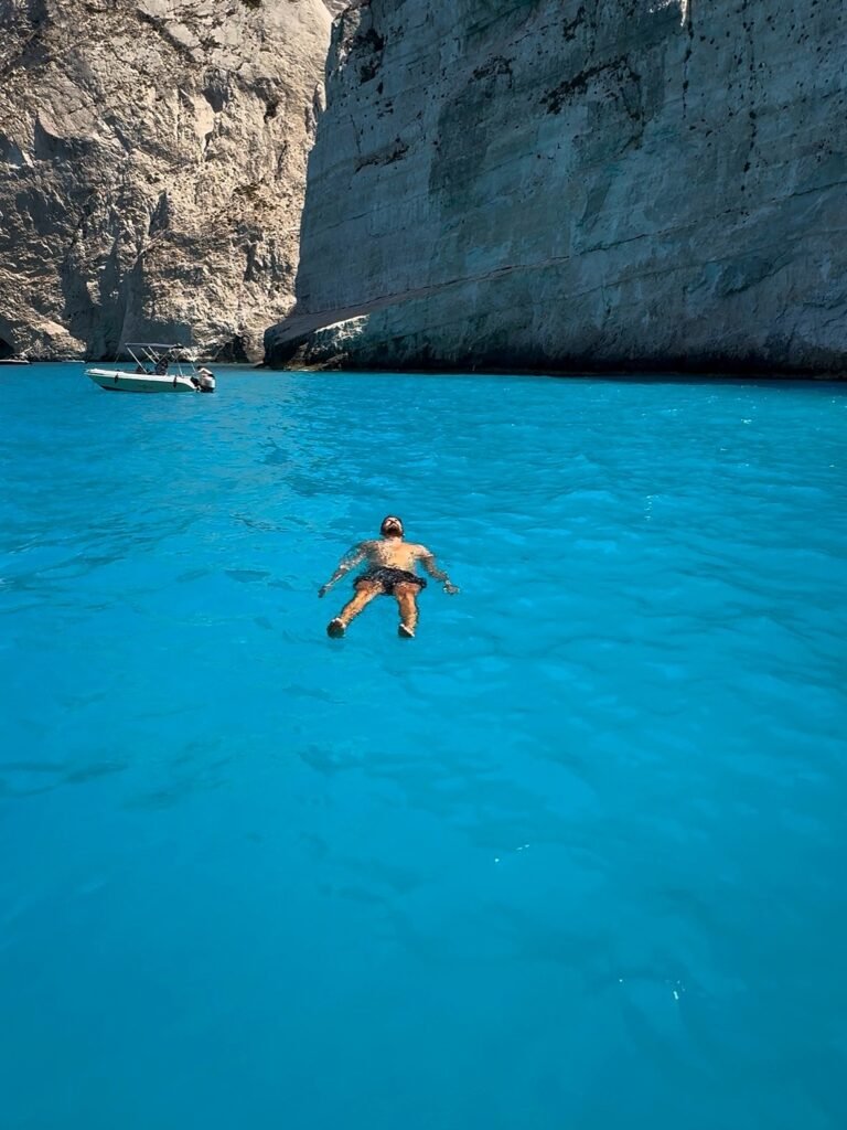 rod floating zakynthos blue water