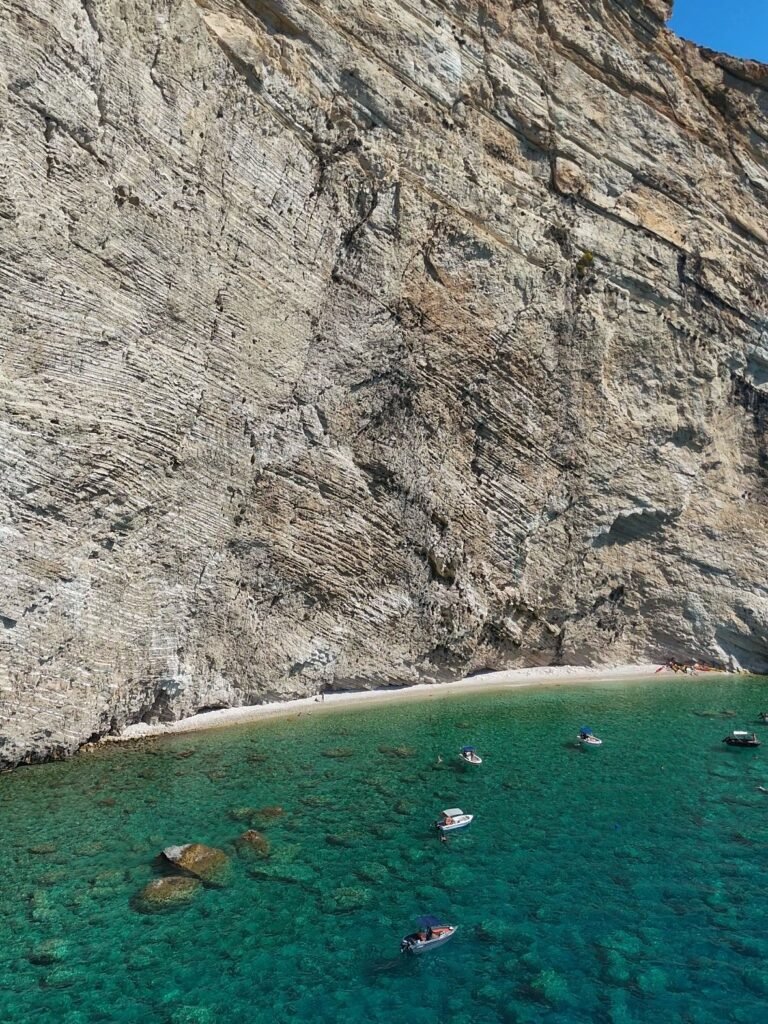 rod hidden beach myzithres zakynthos greece boat