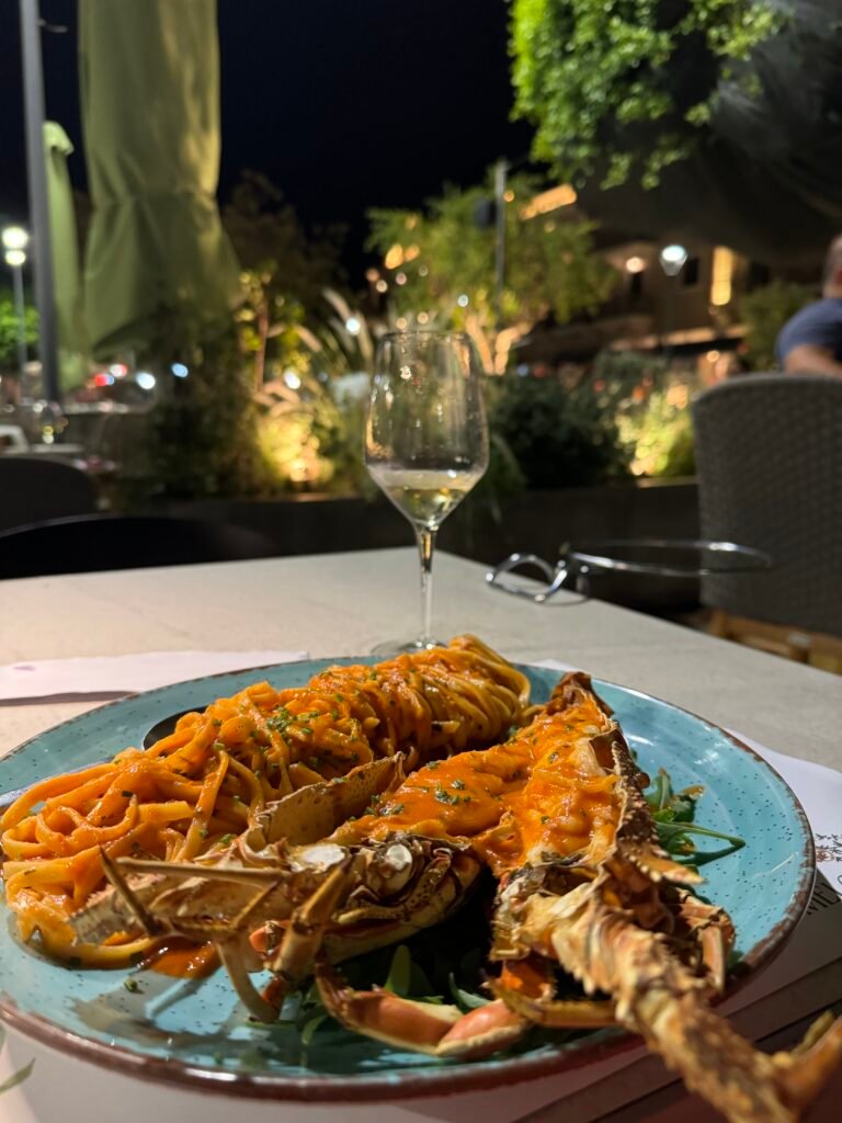 kefalonia itinerary melograno restaurant lobster linguini